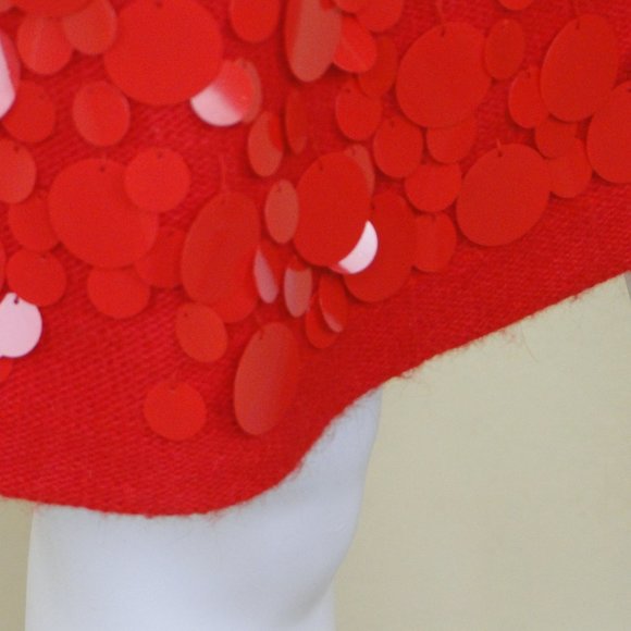 Red Party Sweater Dress Embellished EUC - Picture 5 of 8